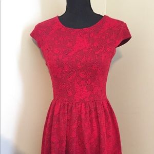 3/$10 Red power color shirt dress